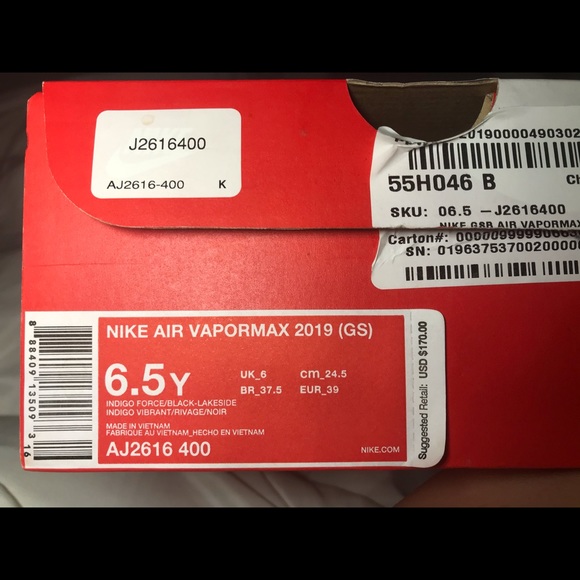 COPY - Indigo Nike Air Vapormax 2019 (GS) - Picture 6 of 7